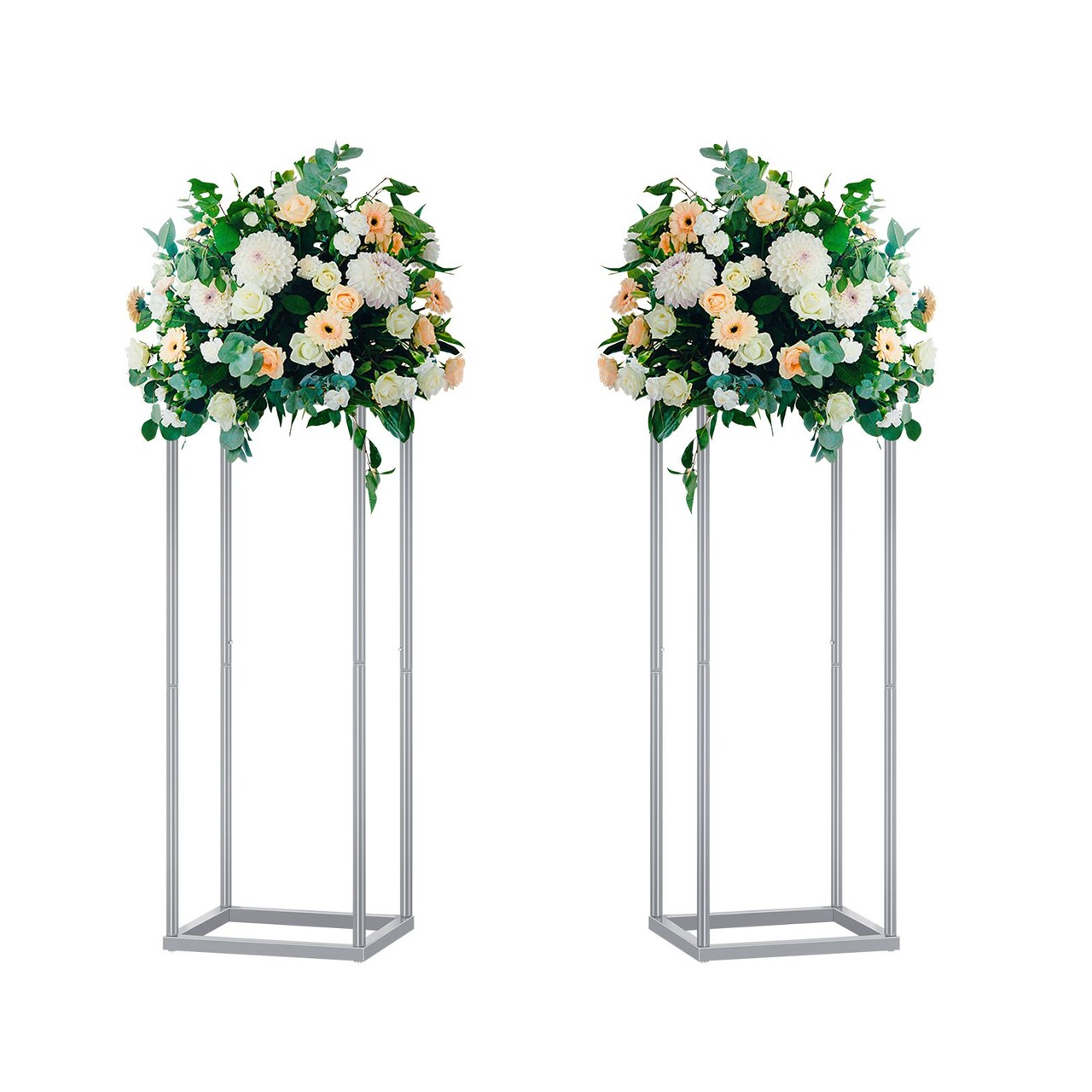 2pcs 23.6in Wedding Centerpieces for Tables with Mesh Plates for Party, Weddings